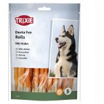 2x240g Trixie Denta Fun Chicken Chew Rolls ca. 12cm Hondensnacks